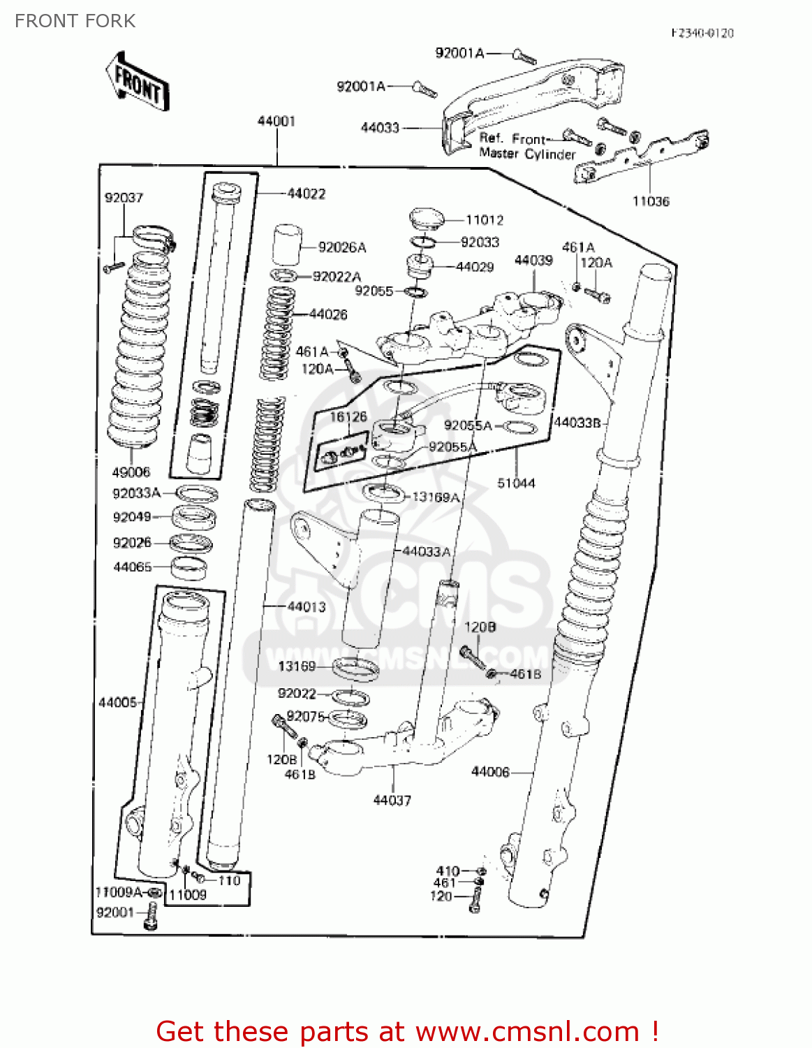 FRONT FORK KZ750F1 SHAFT 1983 USA CANADA / LTD
