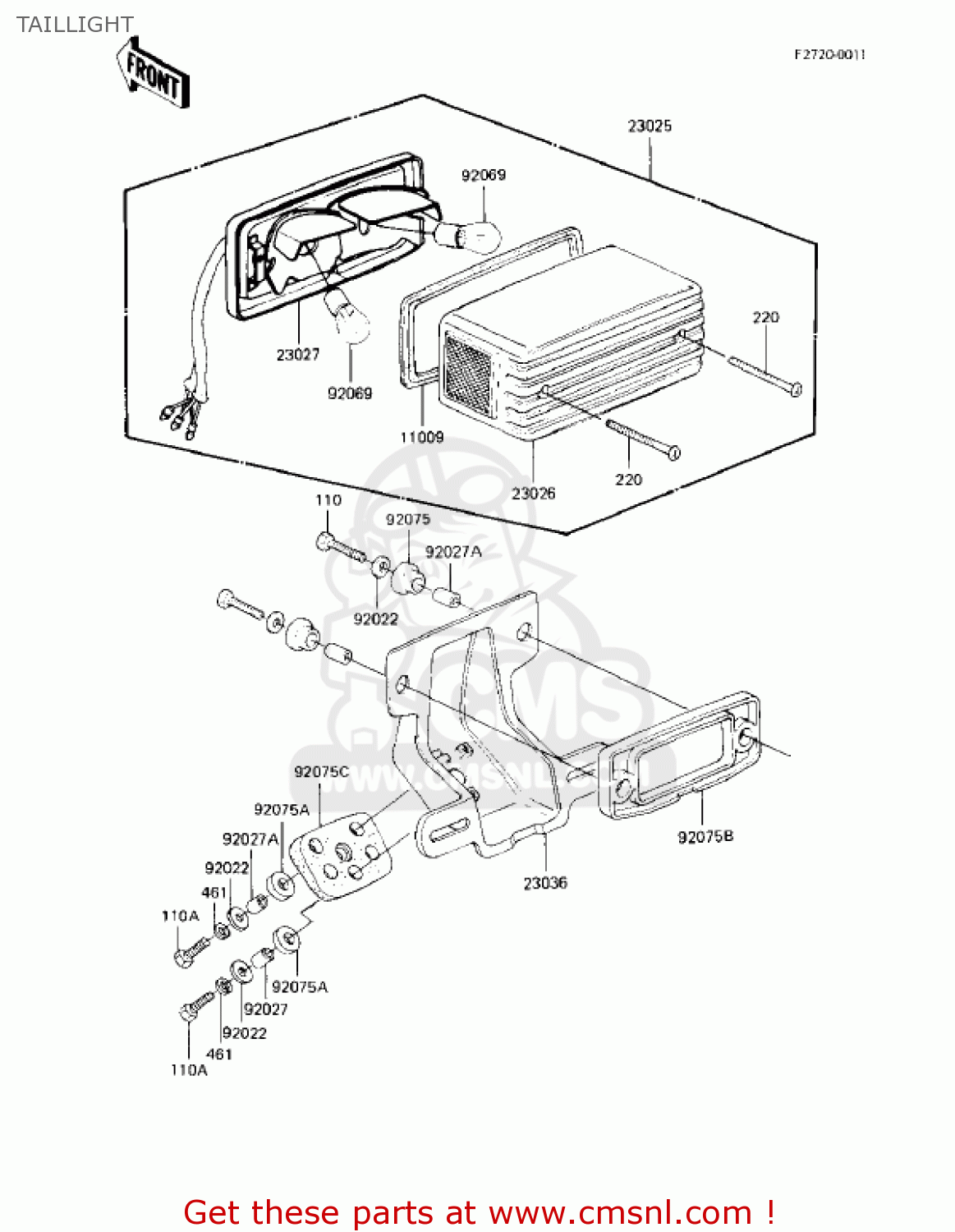 TAILLIGHT KZ750F1 SHAFT 1983 USA CANADA / LTD