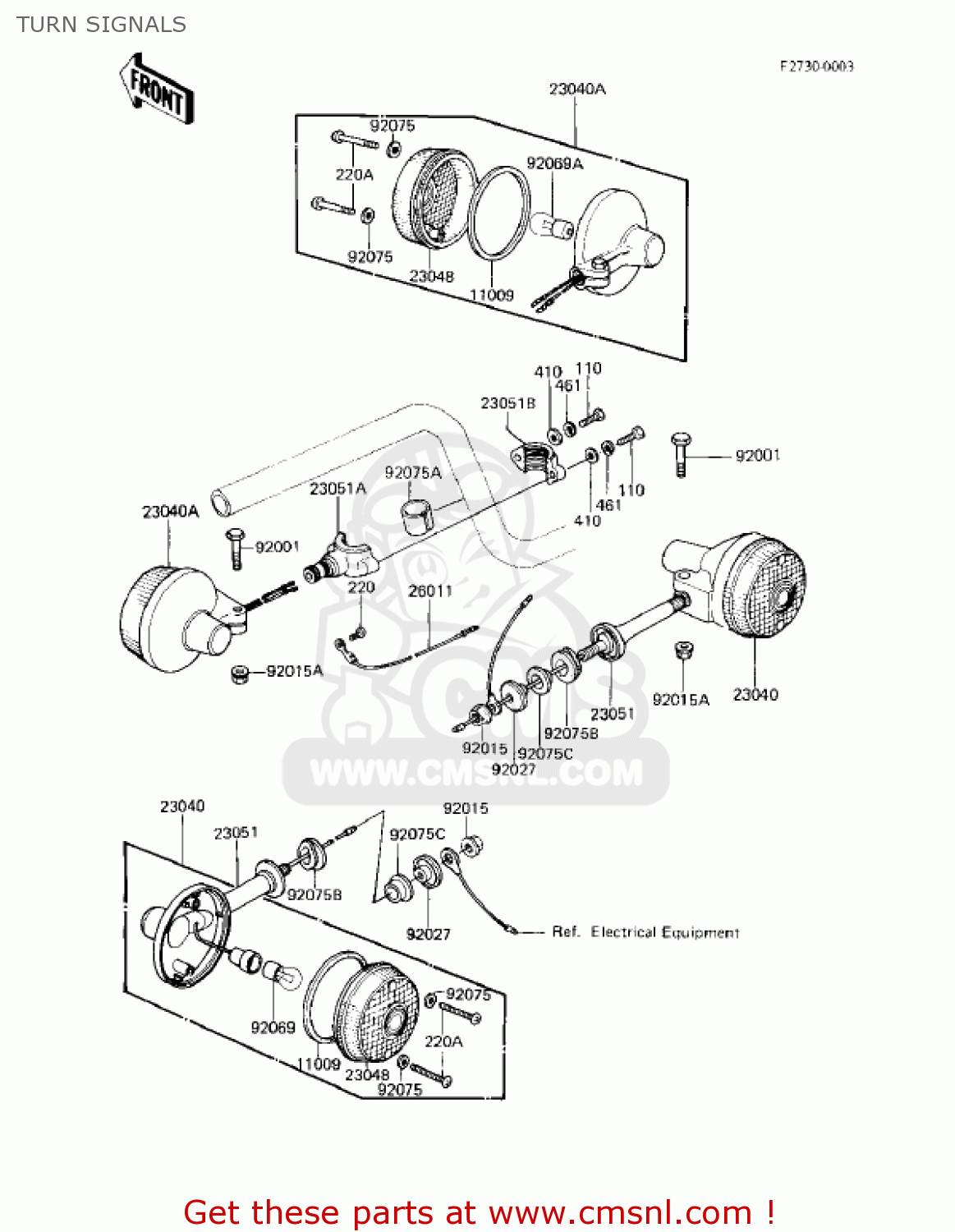 TURN SIGNALS KZ750F1 SHAFT 1983 USA CANADA / LTD
