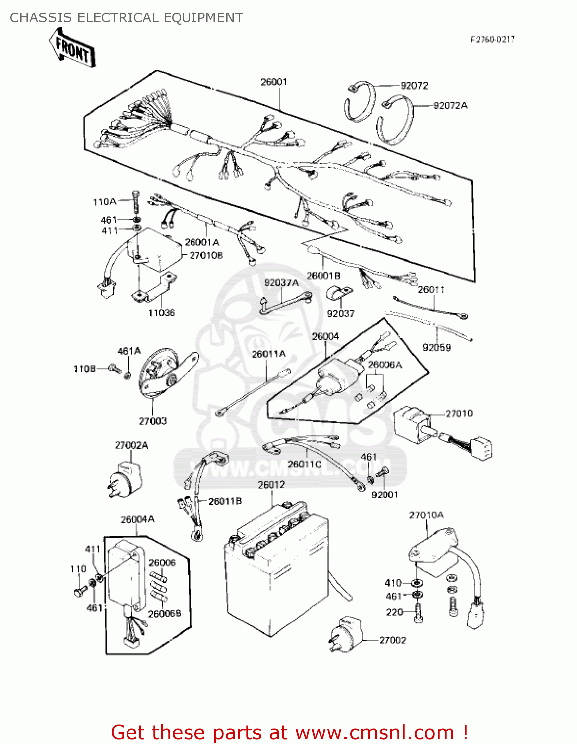 CHASSIS ELECTRICAL EQUIPMENT KZ750F1 SHAFT 1983 USA CANADA / LTD