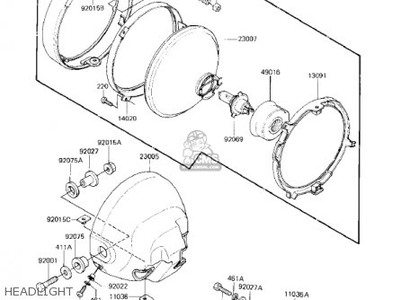 HEADLIGHT - KZ750F1 SHAFT 1983 USA CANADA / LTD