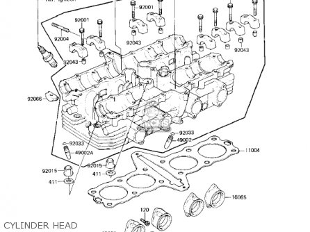 CYLINDER HEAD - KZ750F1 SHAFT 1983 USA CANADA / LTD
