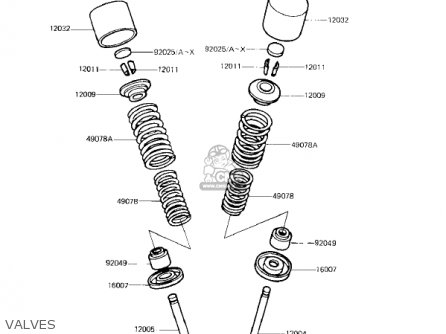 VALVES - KZ750F1 SHAFT 1983 USA CANADA / LTD