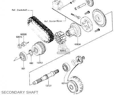 SECONDARY SHAFT - KZ750F1 SHAFT 1983 USA CANADA / LTD