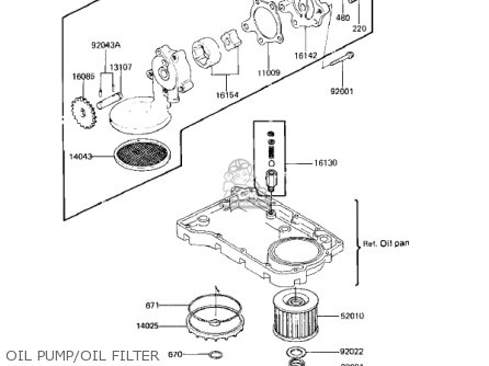 OIL PUMP/OIL FILTER - KZ750F1 SHAFT 1983 USA CANADA / LTD