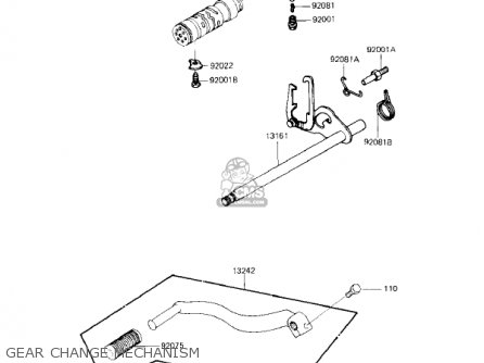 GEAR CHANGE MECHANISM - KZ750F1 SHAFT 1983 USA CANADA / LTD