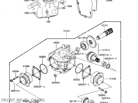 FRONT BEVEL GEARS - KZ750F1 SHAFT 1983 USA CANADA / LTD