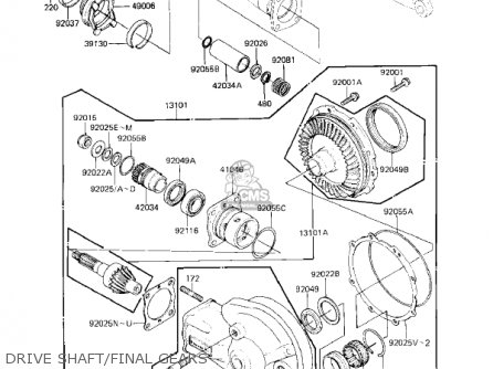 DRIVE SHAFT/FINAL GEARS - KZ750F1 SHAFT 1983 USA CANADA / LTD
