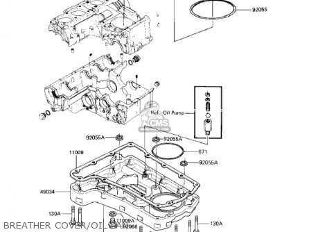 BREATHER COVER/OIL PAN - KZ750F1 SHAFT 1983 USA CANADA / LTD