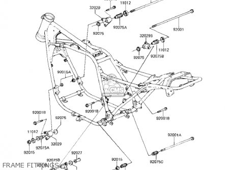 FRAME FITTINGS - KZ750F1 SHAFT 1983 USA CANADA / LTD