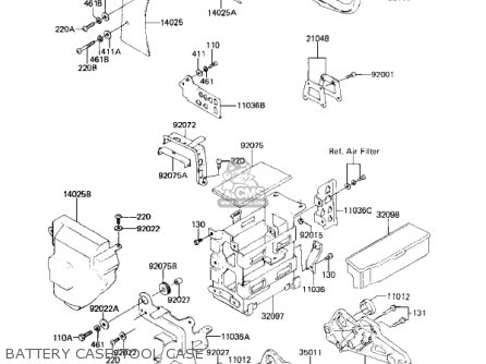 BATTERY CASE/TOOL CASE - KZ750F1 SHAFT 1983 USA CANADA / LTD