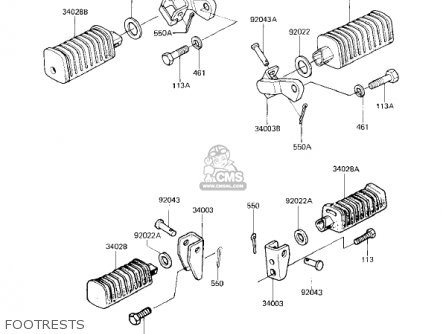 FOOTRESTS - KZ750F1 SHAFT 1983 USA CANADA / LTD