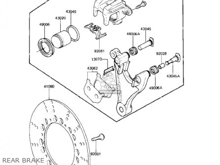 REAR BRAKE - KZ750F1 SHAFT 1983 USA CANADA / LTD