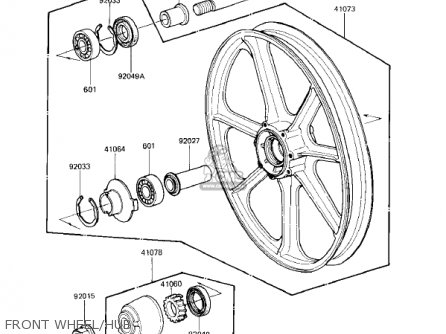 FRONT WHEEL/HUB - KZ750F1 SHAFT 1983 USA CANADA / LTD