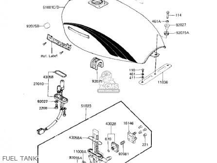 FUEL TANK - KZ750F1 SHAFT 1983 USA CANADA / LTD