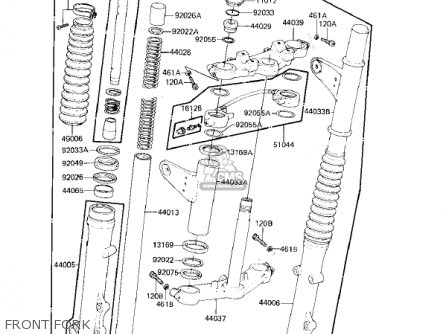 FRONT FORK - KZ750F1 SHAFT 1983 USA CANADA / LTD