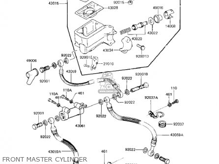 FRONT MASTER CYLINDER - KZ750F1 SHAFT 1983 USA CANADA / LTD