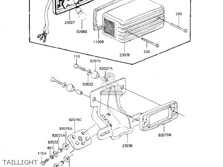 TAILLIGHT - KZ750F1 SHAFT 1983 USA CANADA / LTD