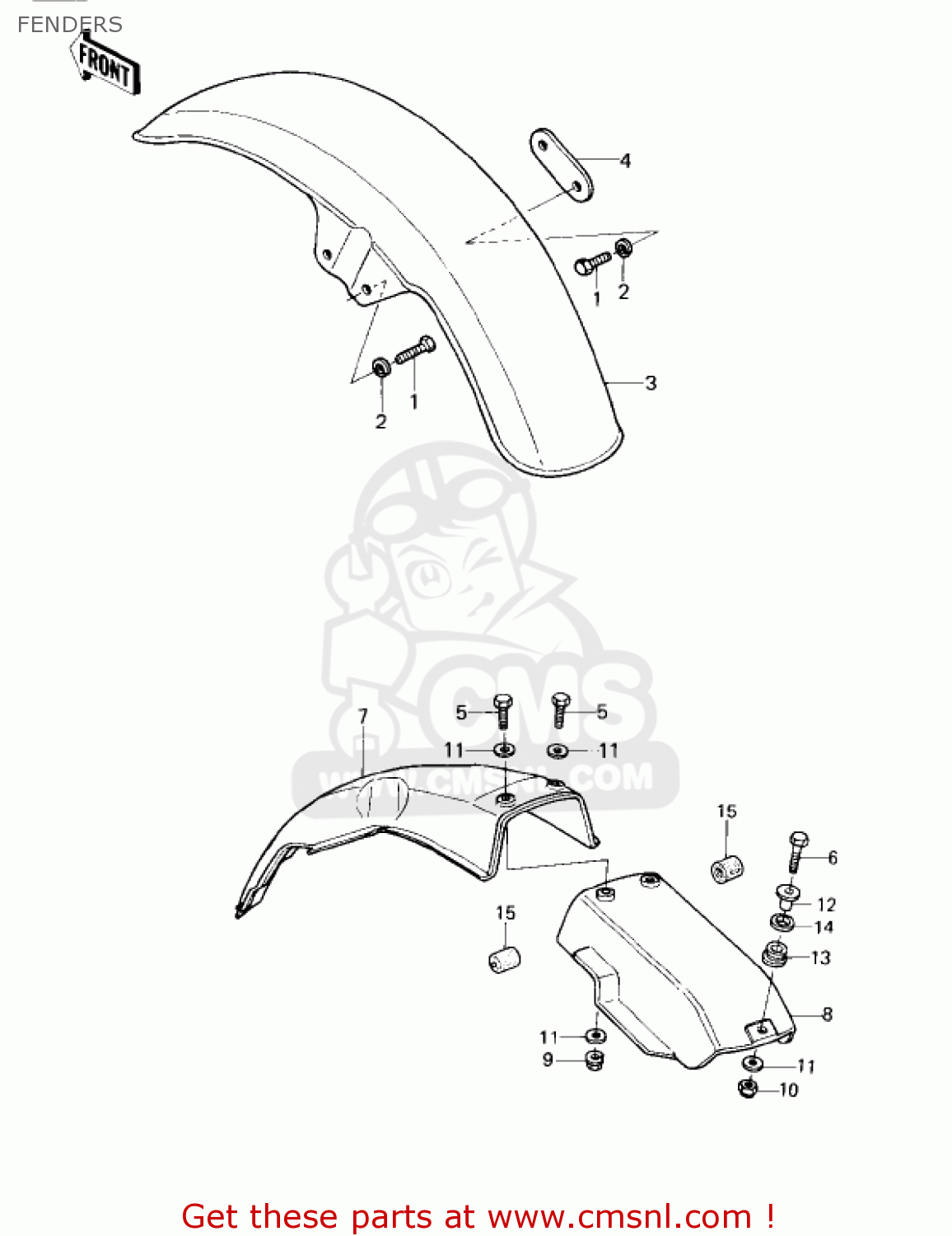 FENDERS KZ750G1 1980 USA CANADA / LTDII MPH KPH