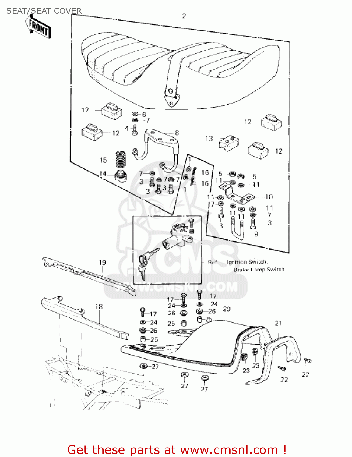 SEAT/SEAT COVER KZ750G1 1980 USA CANADA / LTDII MPH KPH