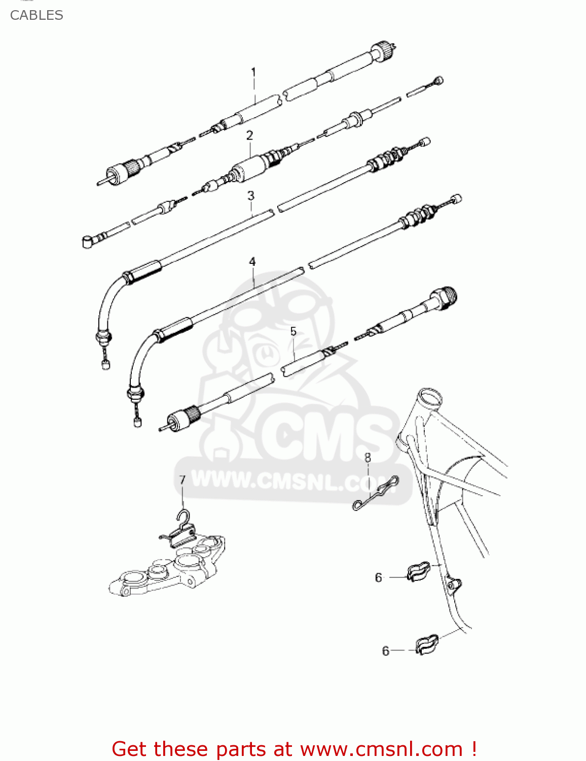 CABLES KZ750G1 1980 USA CANADA / LTDII MPH KPH