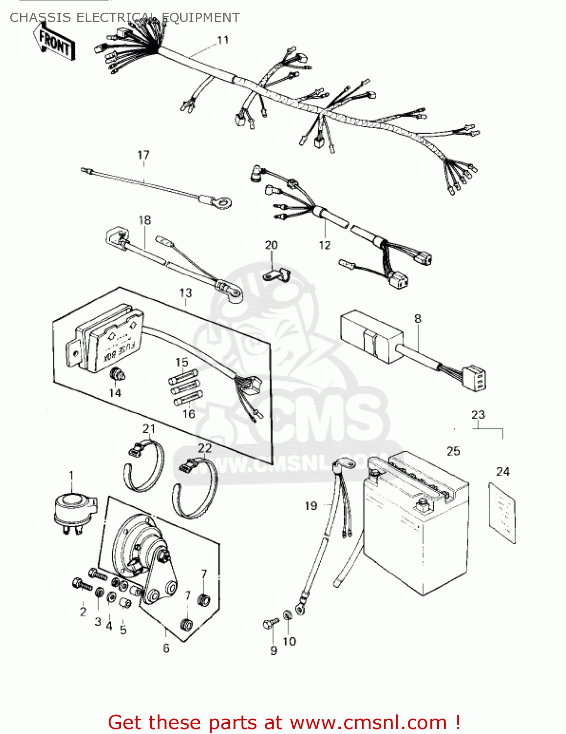 CHASSIS ELECTRICAL EQUIPMENT KZ750G1 1980 USA CANADA / LTDII MPH KPH