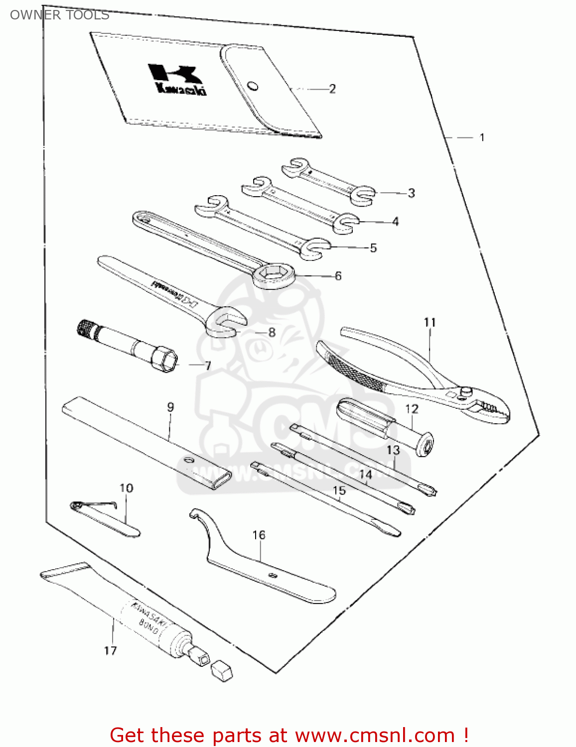 OWNER TOOLS KZ750G1 1980 USA CANADA / LTDII MPH KPH