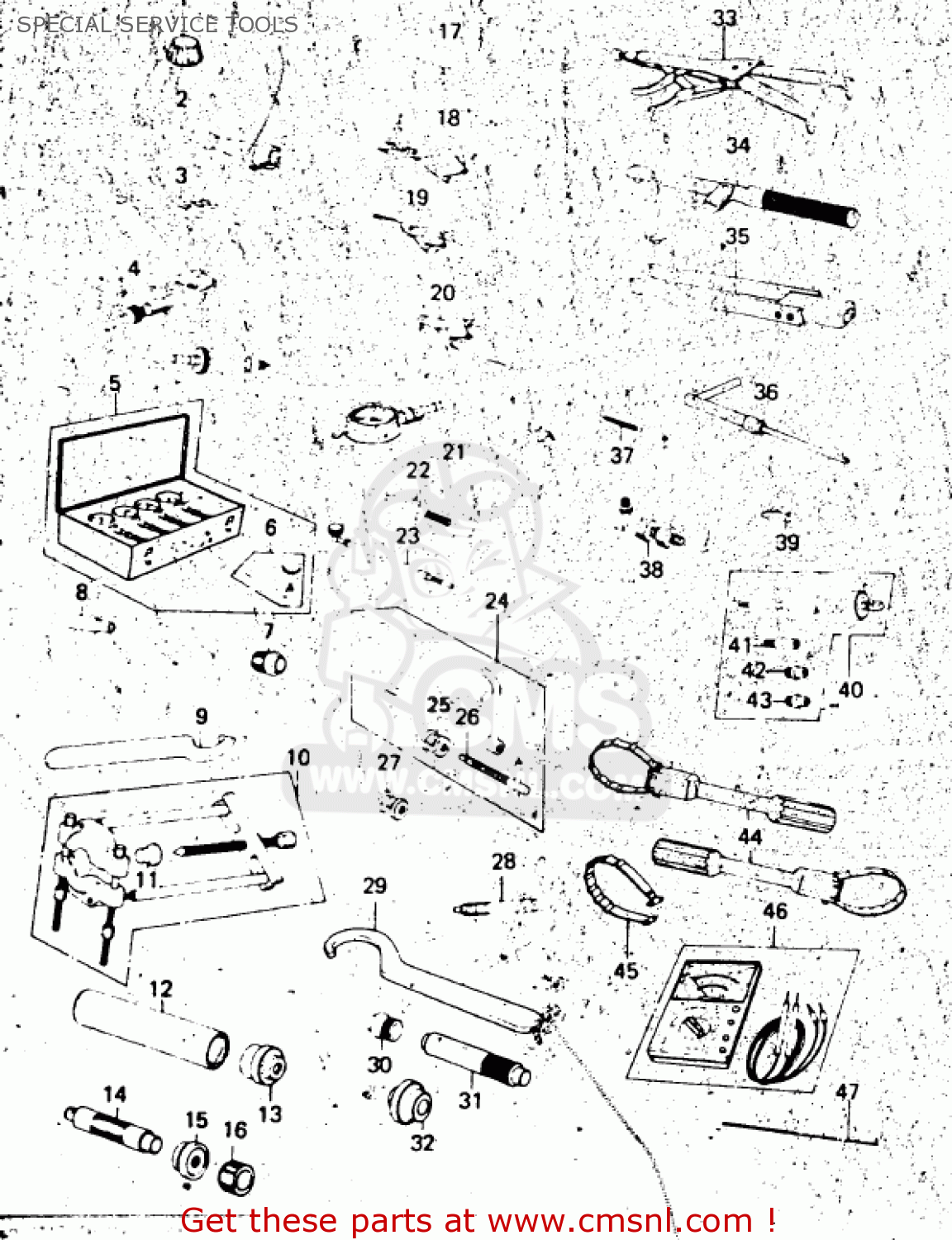 SPECIAL SERVICE TOOLS KZ750G1 1980 USA CANADA / LTDII MPH KPH