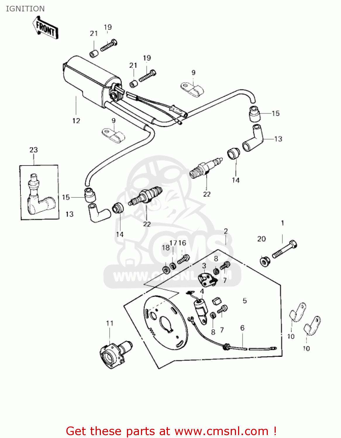 IGNITION KZ750G1 1980 USA CANADA / LTDII MPH KPH
