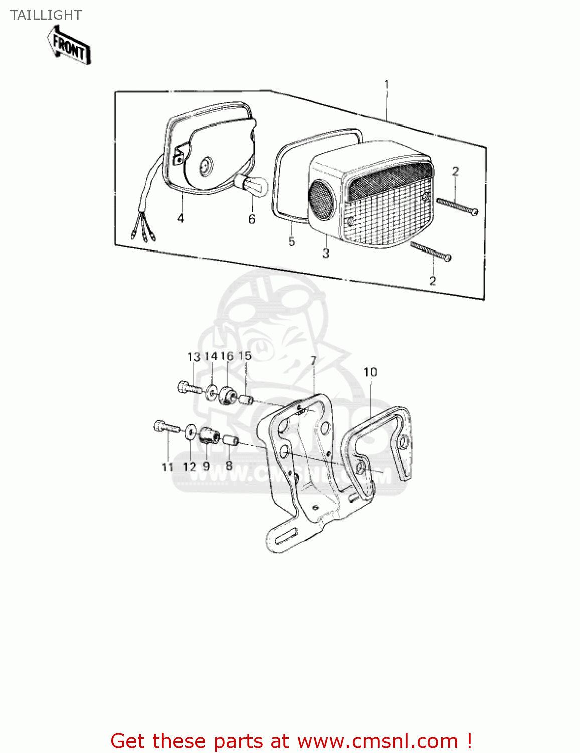 TAILLIGHT KZ750G1 1980 USA CANADA / LTDII MPH KPH