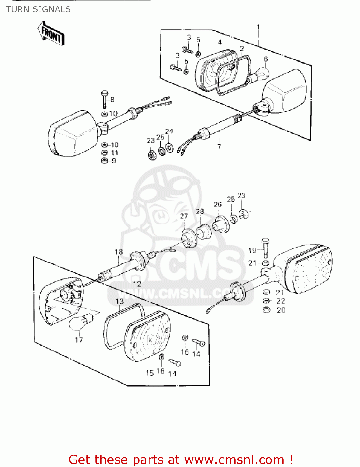 TURN SIGNALS KZ750G1 1980 USA CANADA / LTDII MPH KPH