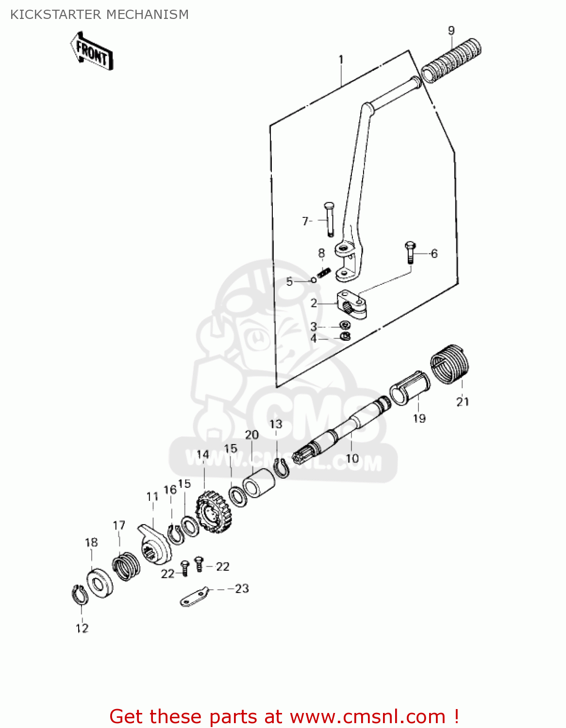 KICKSTARTER MECHANISM KZ750G1 1980 USA CANADA / LTDII MPH KPH