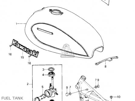 FUEL TANK - KZ750G1 1980 USA CANADA / LTDII MPH KPH