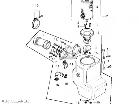AIR CLEANER - KZ750G1 1980 USA CANADA / LTDII MPH KPH
