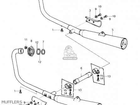 MUFFLERS - KZ750G1 1980 USA CANADA / LTDII MPH KPH