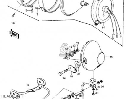 HEADLIGHT - KZ750G1 1980 USA CANADA / LTDII MPH KPH