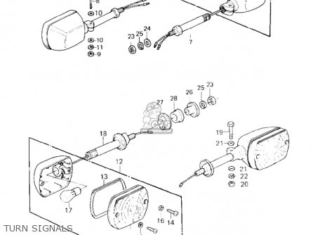 TURN SIGNALS - KZ750G1 1980 USA CANADA / LTDII MPH KPH