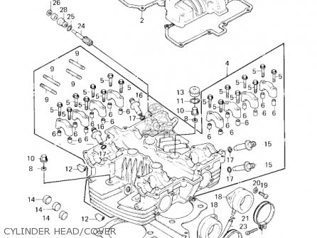 CYLINDER HEAD/COVER - KZ750G1 1980 USA CANADA / LTDII MPH KPH
