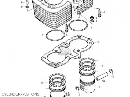 CYLINDER/PISTONS - KZ750G1 1980 USA CANADA / LTDII MPH KPH