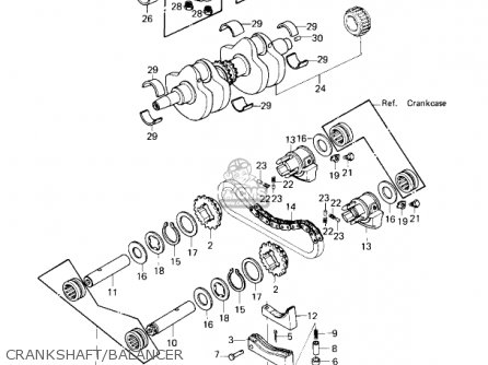CRANKSHAFT/BALANCER - KZ750G1 1980 USA CANADA / LTDII MPH KPH
