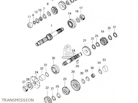 TRANSMISSION - KZ750G1 1980 USA CANADA / LTDII MPH KPH