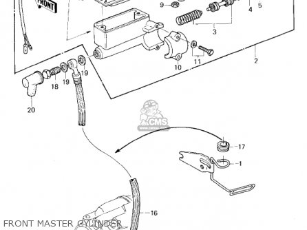 FRONT MASTER CYLINDER - KZ750G1 1980 USA CANADA / LTDII MPH KPH