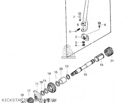 KICKSTARTER MECHANISM - KZ750G1 1980 USA CANADA / LTDII MPH KPH