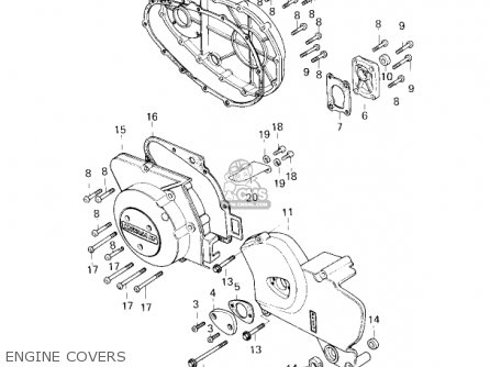 ENGINE COVERS - KZ750G1 1980 USA CANADA / LTDII MPH KPH