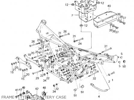 FRAME FITTINGS/BATTERY CASE - KZ750G1 1980 USA CANADA / LTDII MPH KPH