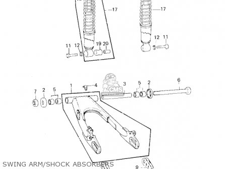 SWING ARM/SHOCK ABSORBERS - KZ750G1 1980 USA CANADA / LTDII MPH KPH