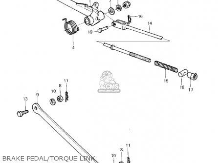 BRAKE PEDAL/TORQUE LINK - KZ750G1 1980 USA CANADA / LTDII MPH KPH