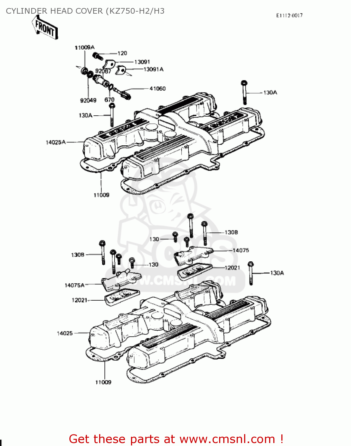 CYLINDER HEAD COVER (KZ750-H2/H3 KZ750H1 1980 USA CANADA / LTD