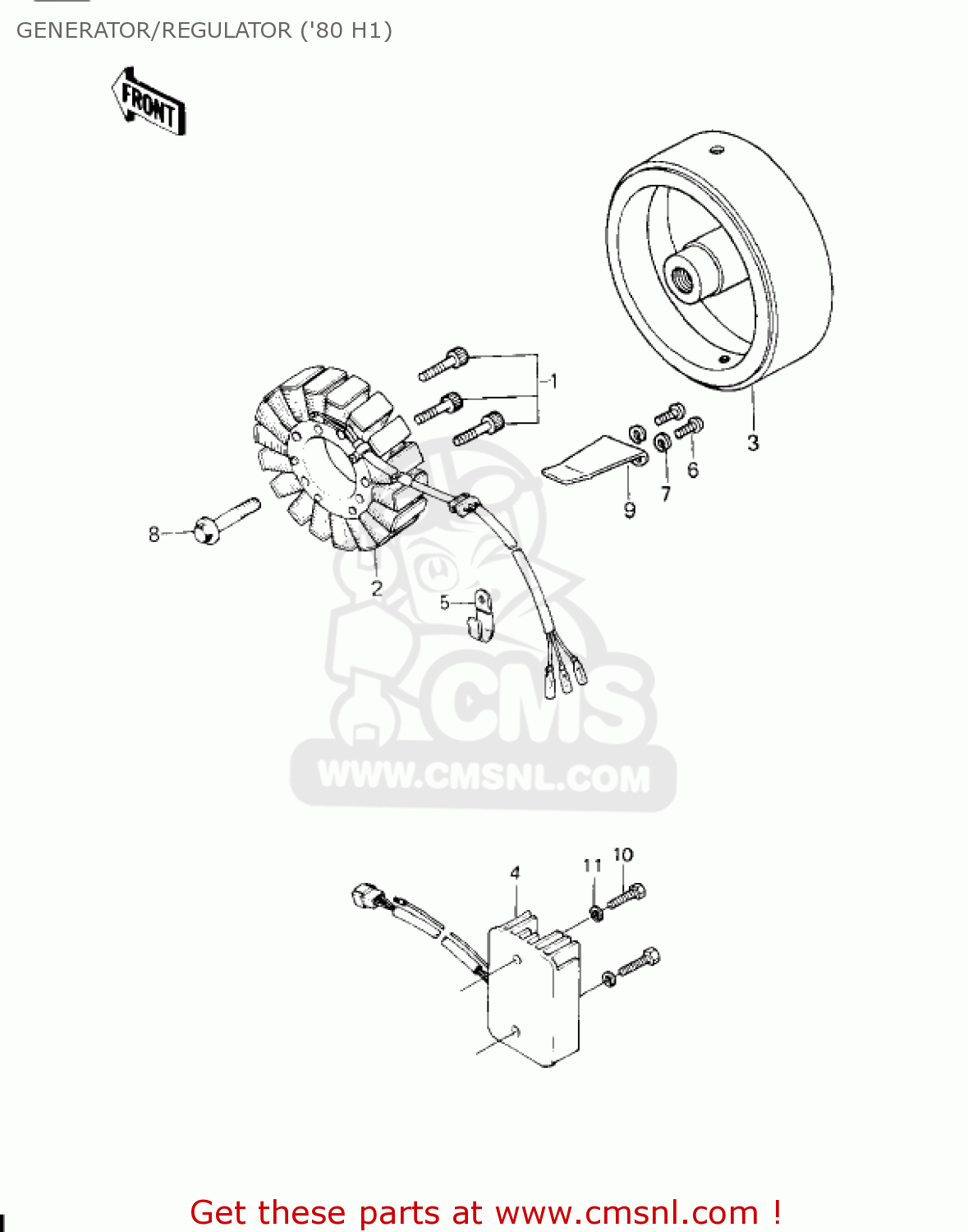 GENERATOR/REGULATOR ('80 H1) KZ750H1 1980 USA CANADA / LTD