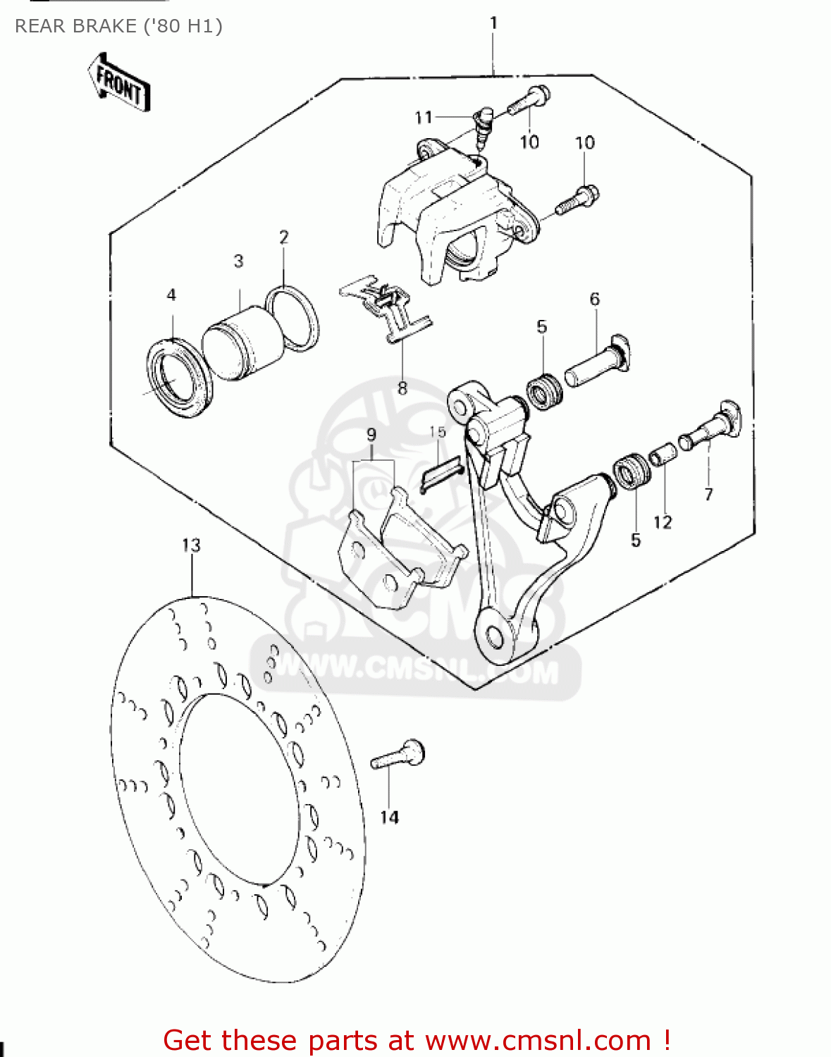 REAR BRAKE ('80 H1) KZ750H1 1980 USA CANADA / LTD